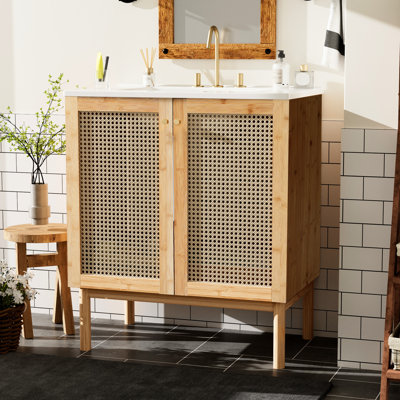 Meuble-lavabo moderne de 30 po avec lavabo en céramique