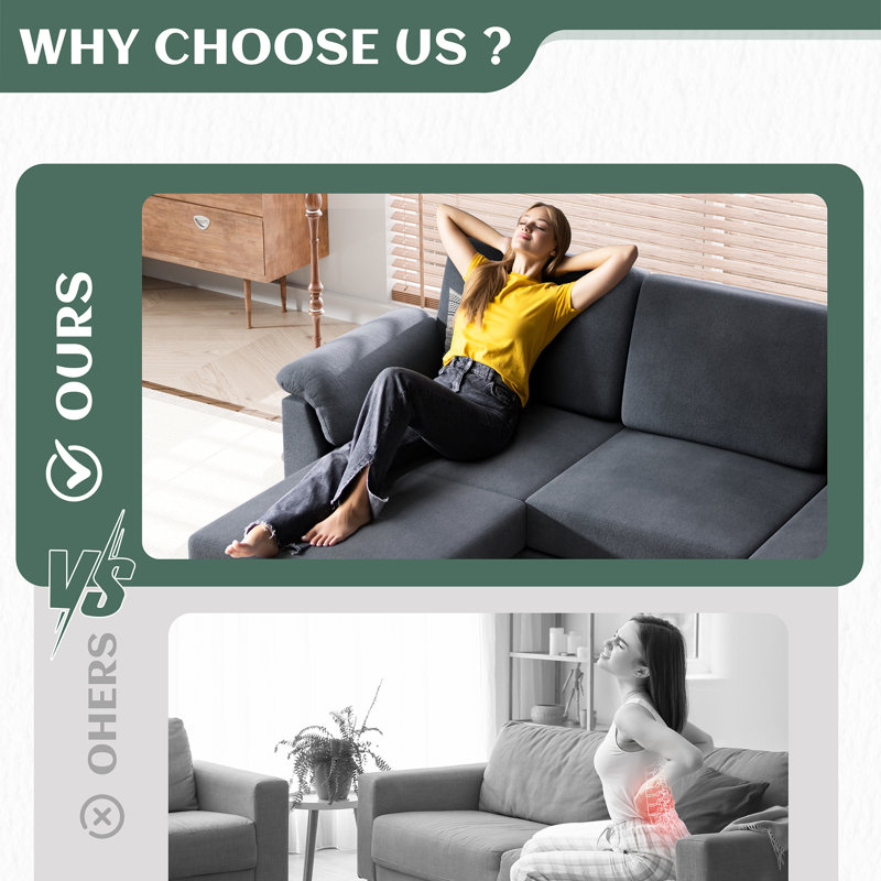 Canapé modulaire en L convertible de 79 po Ashleh