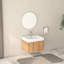 Meuble-lavabo flottant mural 24 po avec lavabo, finition, style minimaliste moderne pour salles de bain compactes, espace, contreplaqué, poignées biseautées lisses, installation facile en couleur, lavabo intégré,-1811270316