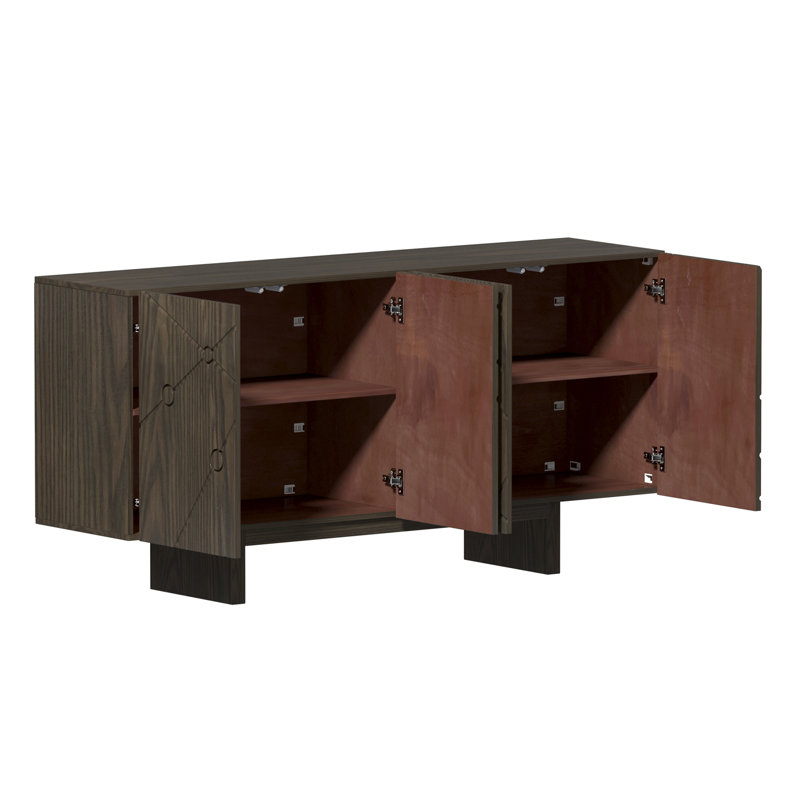 Buffet en bois 63 po, Brun