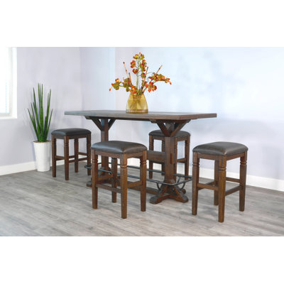 Homestead Rectangular Pub Table Set with Stools