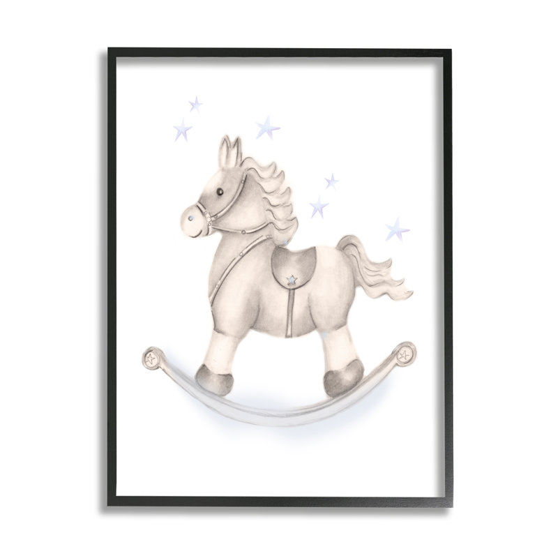 Art texturé giclée Gentle Horse, Giclée encadrée noir minuit, H 14 po x l 11 po x P 1,5 po