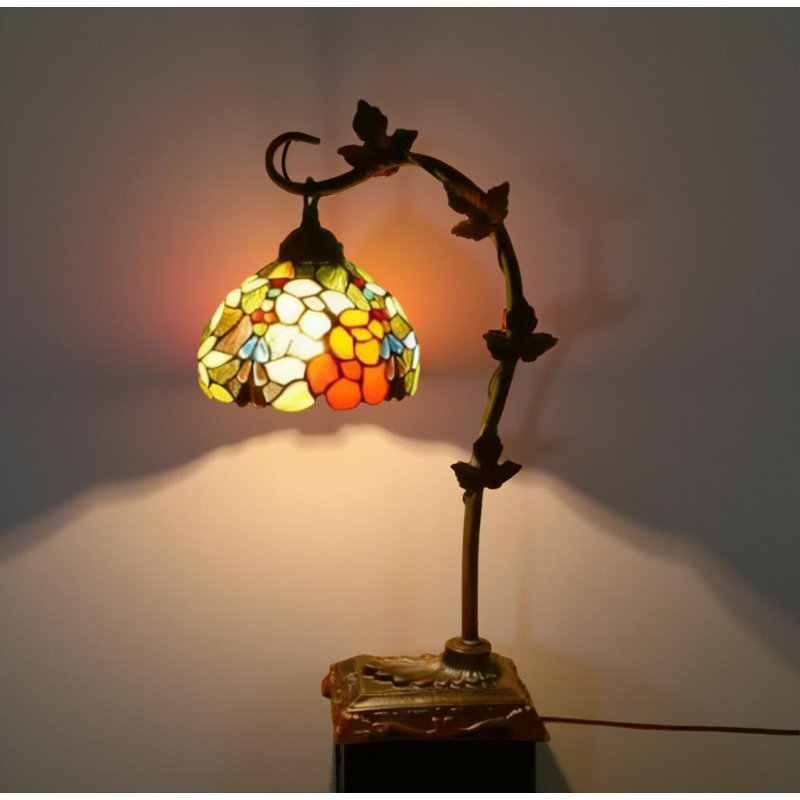 Belle lampe de chevet en mosaïque en verre coloré Tiffany
