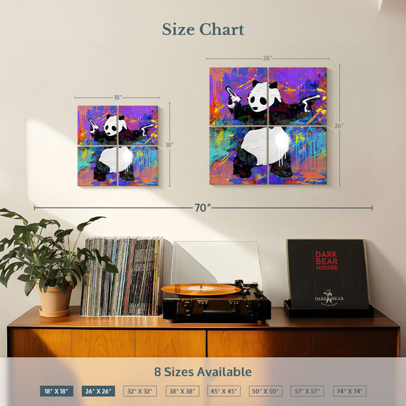 Brampt Pandamonium, 18'' H x 18'' W