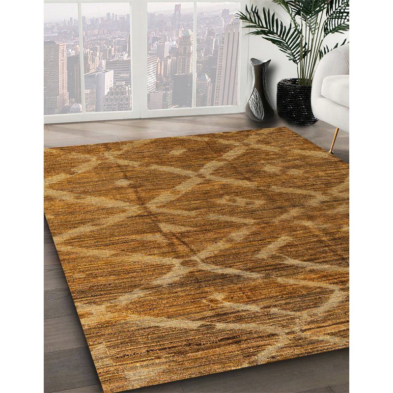 Tapis multicolore à motif abstrait Penbrook, Rond 5 pi