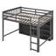Lit mezzanine avec 8 tablettes et gris