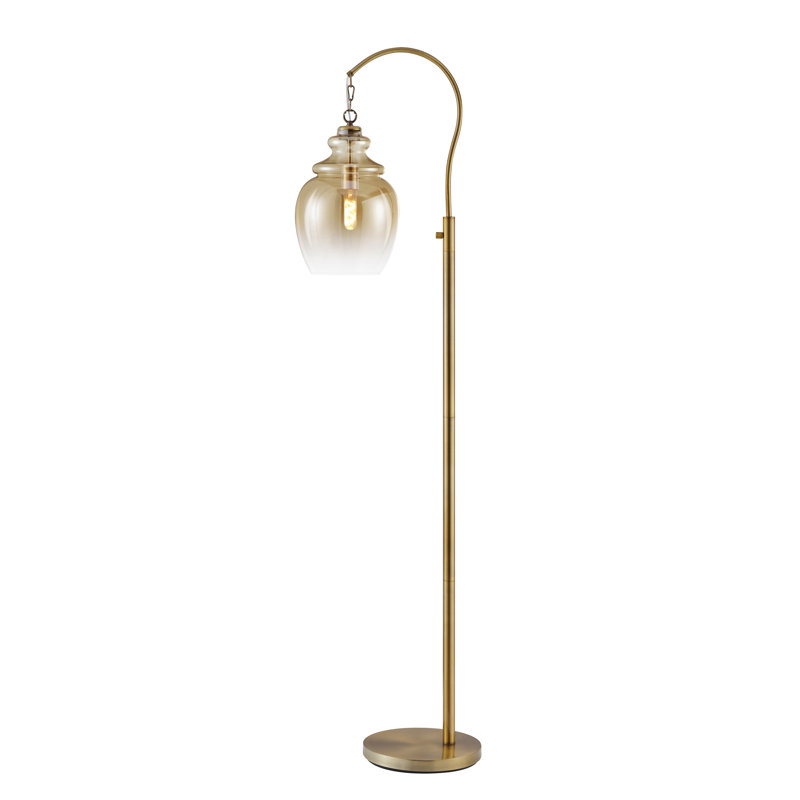 Lampe sur pied arquée 70 po Archambault, Laiton