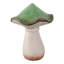 Statue de jardin champignon fantaisiste pour décor de jardin - pièce décorative émaillée sculpturale pour exposer une statue extérieure - 16 po, vert et ivoire
