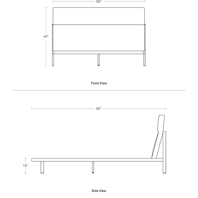 Station Upholstered Bed, Full, White/Iron
