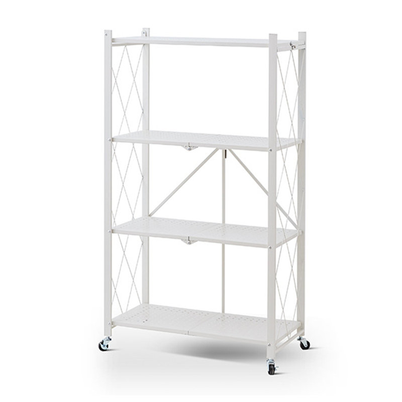 4 Tier Folding Shelf with Wheels