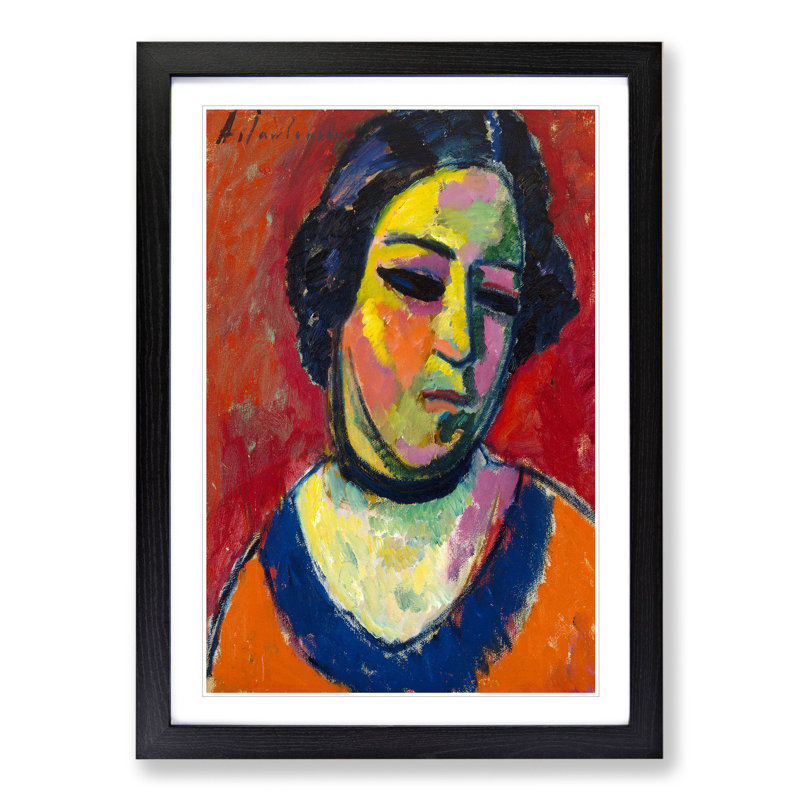 Portrait of a Woman Vol.6 by Alexej Von Jawlensky - Framed Print, 36cm H x 27cm W x 2cm D, Black Framed
