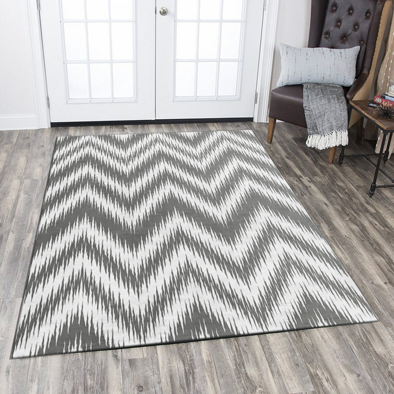 Tapis luxueux, 4,6 x 7,2 pieds | 100% polyester, envers en feutre antidérapant, hauteur des poils de 0,4 po | Lavage à la machine, tricotage Raschel durable, impression numérique | Parfait pour le salon et la chambre à coucher