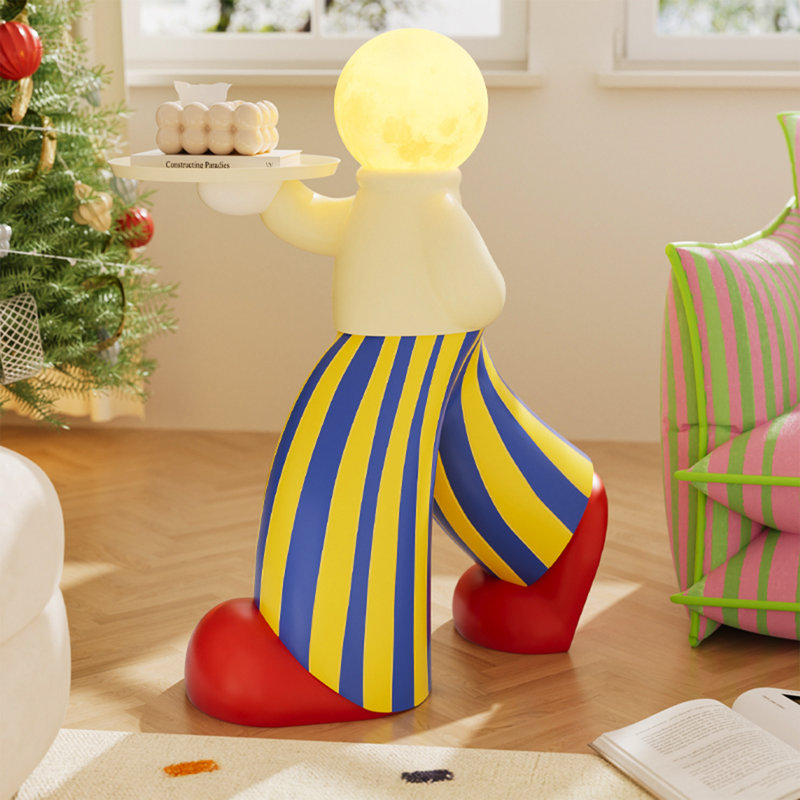 Lampe sur pied 27,56 "H avec plateau, ornement décoratif pour canapé de salon, cadeau de pendaison de crémaillère
