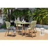Lifestylegarden Fiji FSC Wood And Resin 5Pc Outdoor Patio Dining Set