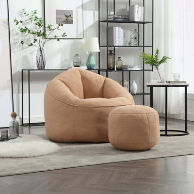 Fauteuil demi-tonneau avec repose-pieds 37,4 po Eryn
