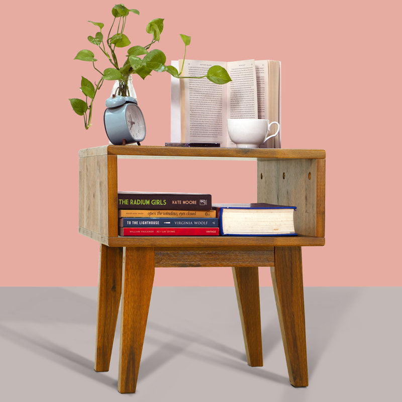 Table de chevet Acacia Jhasir, Caramel