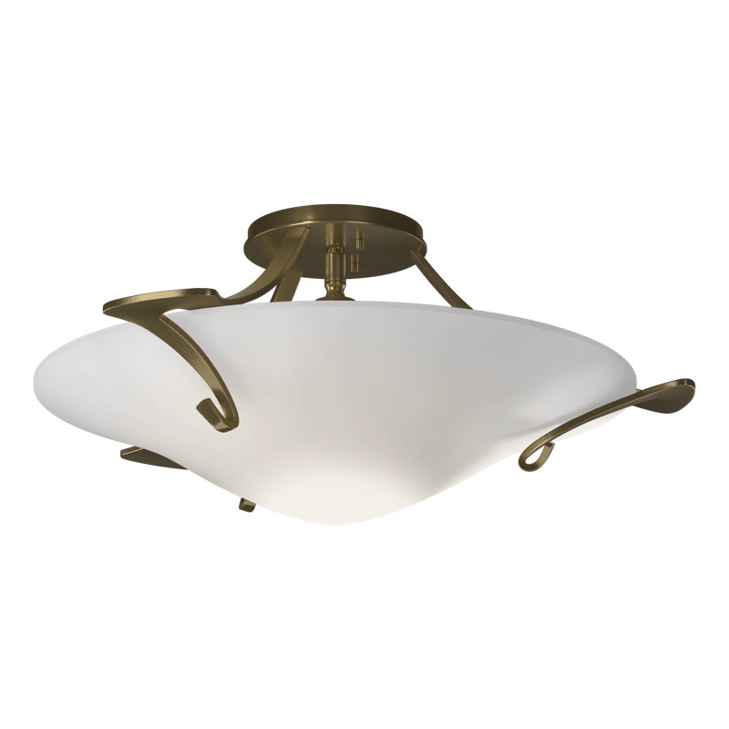 Antasia 1 - Light Semi Flush Mount, Opal, Modern Brass
