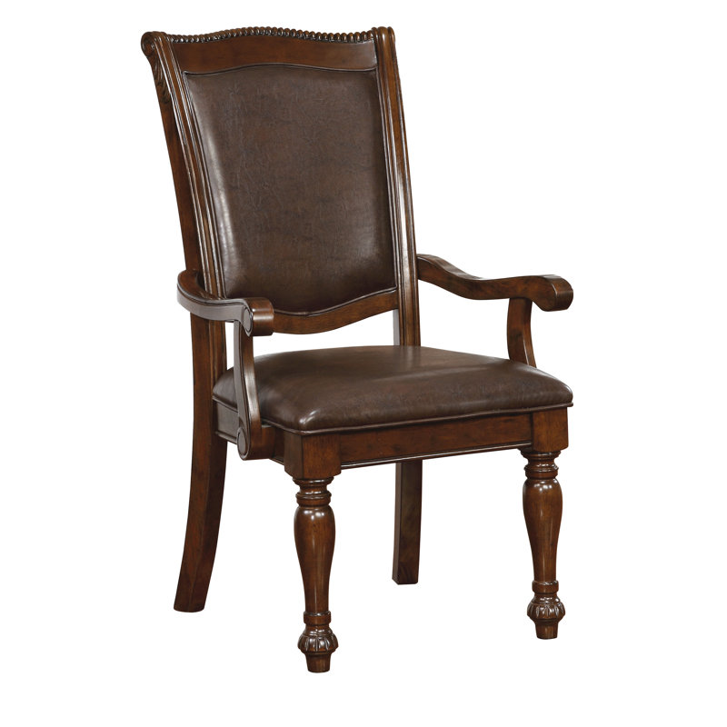 Chaise avec accoudoirs Calie, Cerisier brun