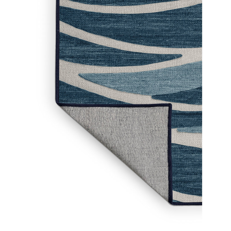  Tapis nautique lavable à vagues abstraites, Carré 4 pi