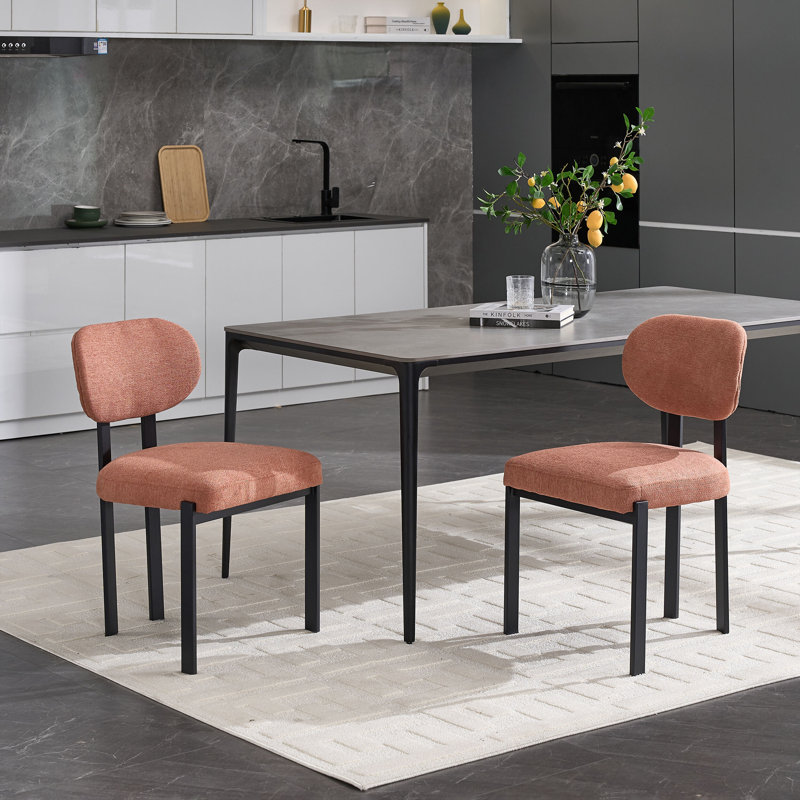 Ensemble de 2 chaises de salle à manger rembourrées Modern Modern, Orange