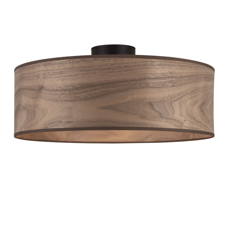 Tsuri Wood Semi Flush Mount, Walnut, 15cm H x 45cm W x 10cm D