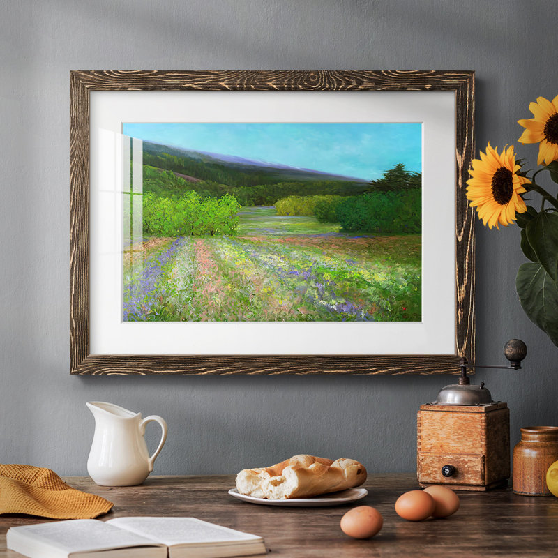 Printemps - impression encadrée rustique avec tableau mat, Noyer, H 14 po x l 20 po x P 1,5 po