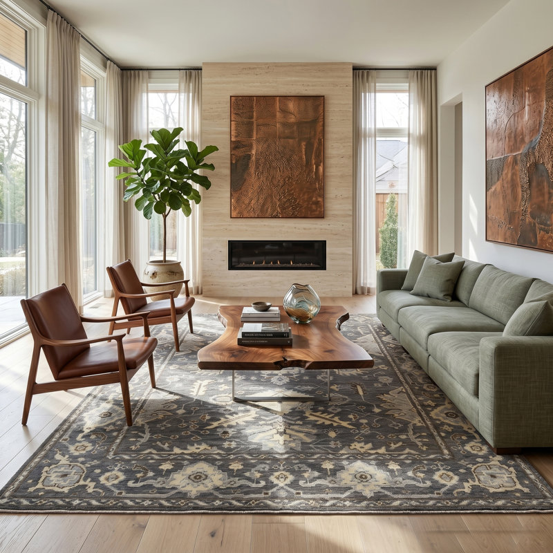 Divine Wool Geometric Indoor Rug, Rectangle 9' x 12'