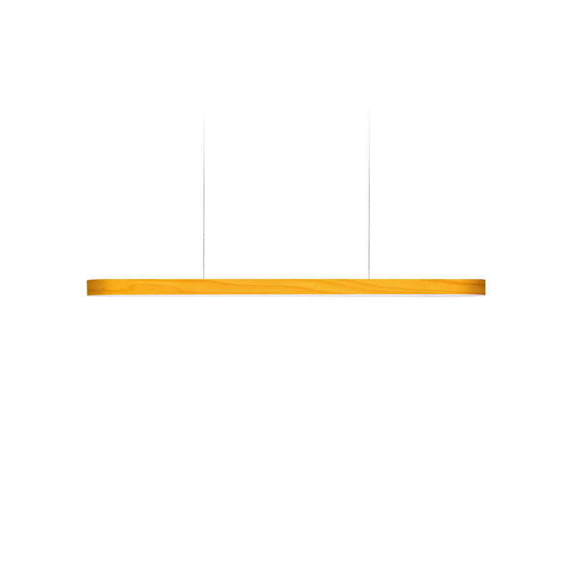 1 - Light LED Pendant, 98" H x 47.2" W x 2" D, Yellow, Matte Black