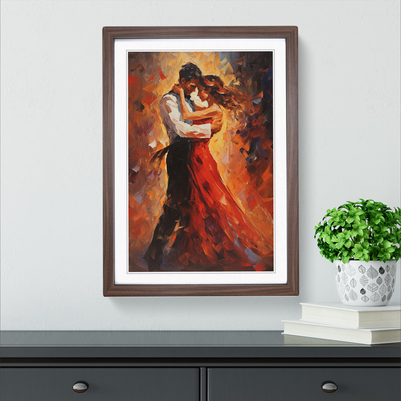 Single Picture Frame Print on Wood, 34cm H x 25cm W, Walnut Framed