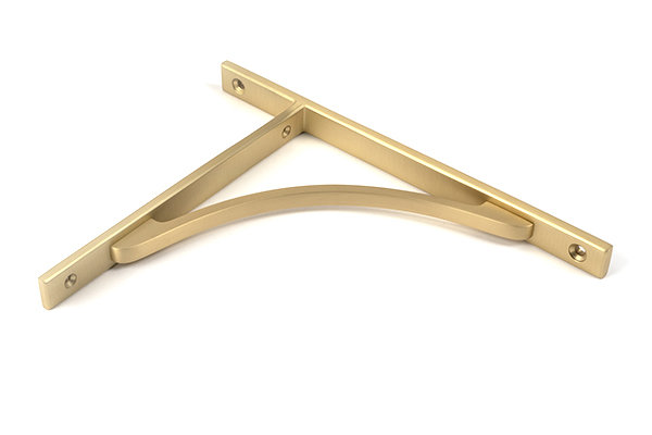 Apperley Shelf Bracket, 26cm H x 7.9cm W x 2cm D, Satin Brass