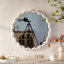 Miroir mural blanc festonné rond, cadre ondulé pour décor de salon / chambre à coucher / salle de bain
