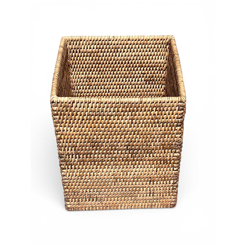Corbeille à déchets carrée, Naturel mat