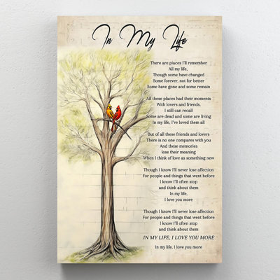 In My Life Music - 1 Piece Rectangle Graphic Art P " In My Life Music - 1 Piece Rectangle Graphic Art Print On Wrapped Canvas "