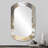 Gold And White Abstract I - Abstract Painting Modern Asymmetrical Decorative Wall Mirror-2101190102