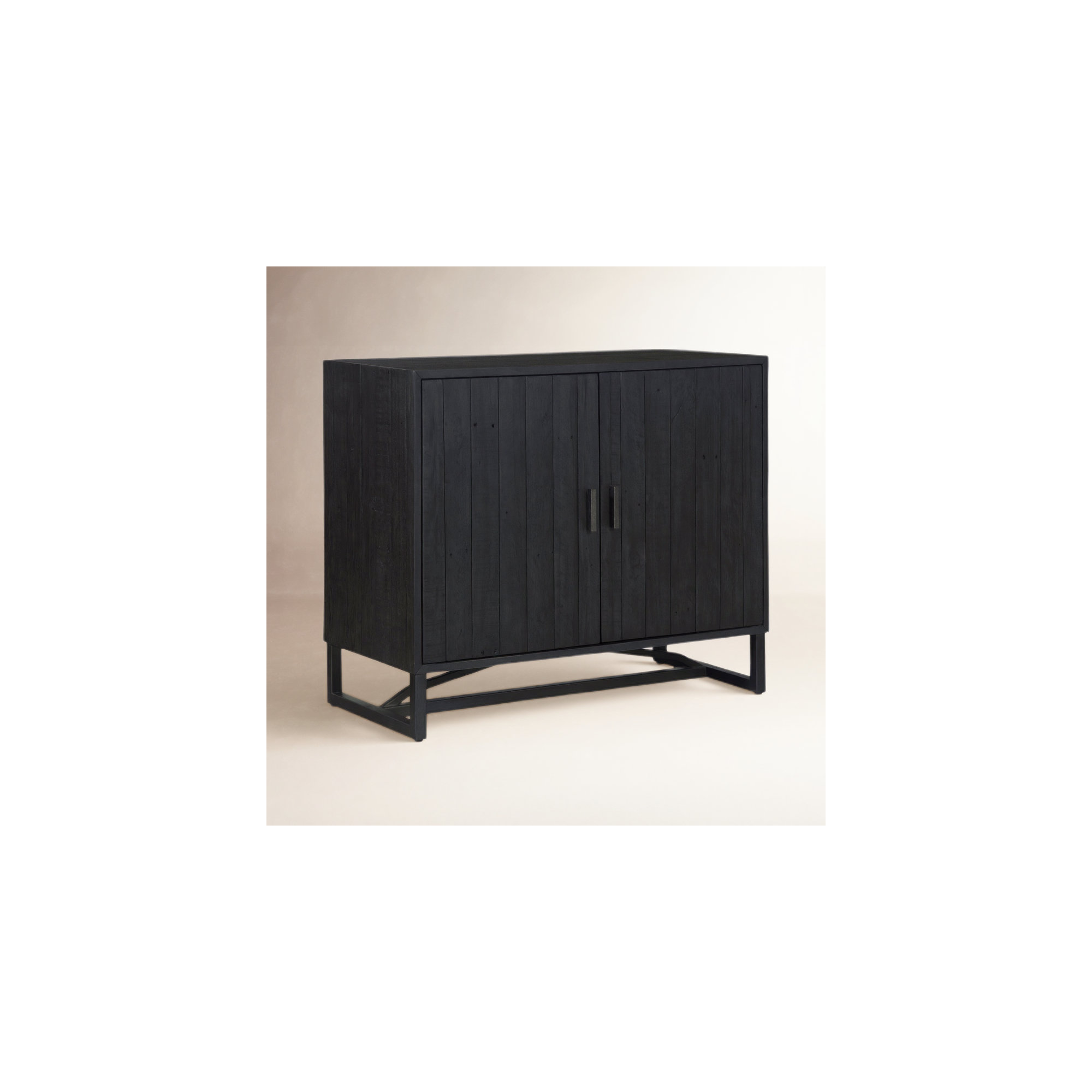 Lopez Solid Wood Storage Cabinet, Black