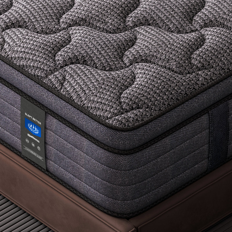 Matelas à ressorts ensachés hybride 12 po mi-ferme en mousse viscoélastique gélifiée, soulagement de la pression, isolement de mouvement, certifié CertiPUR-US