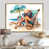 Toile avec cadre flottant or
