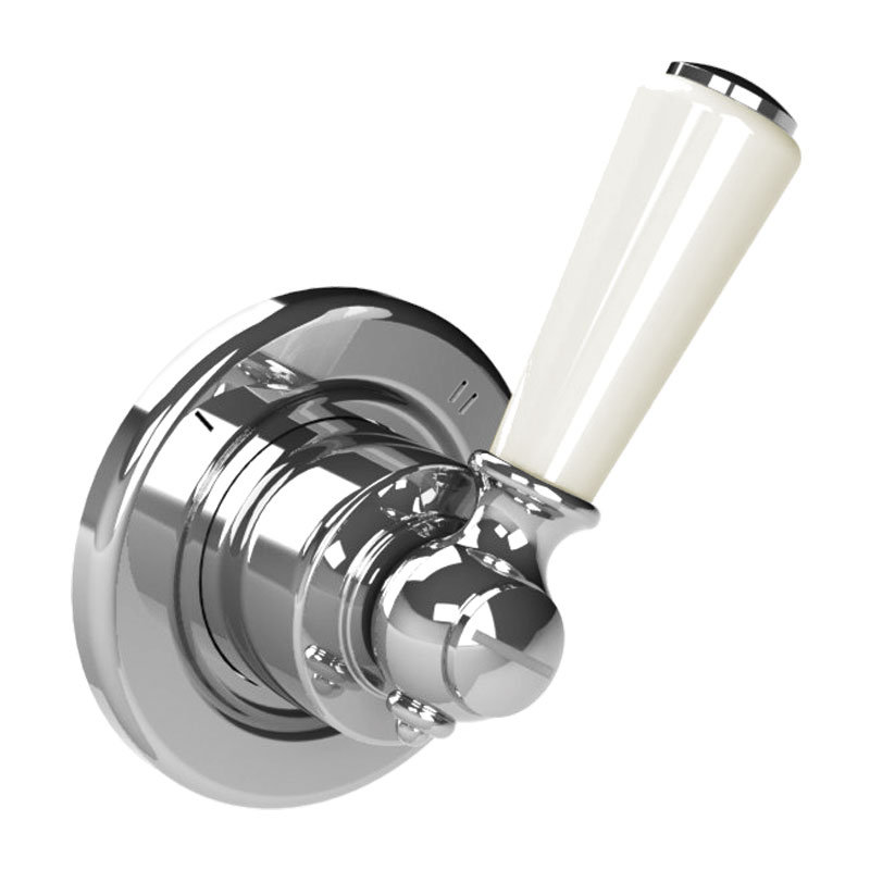 Classic Two-Way Diverter, Silver Nickel/White