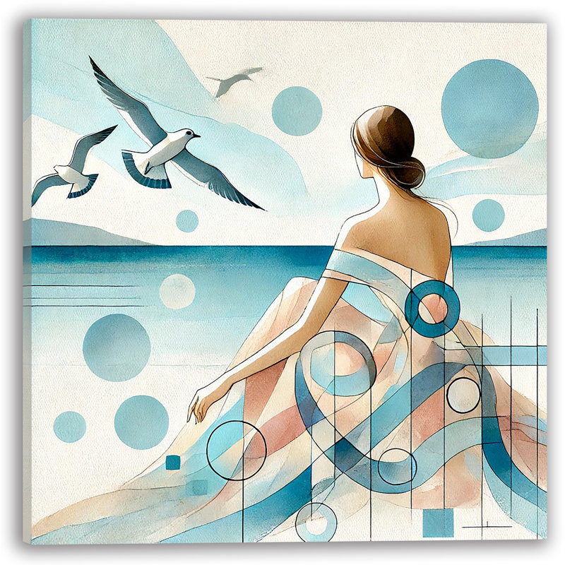 Art mural sur toile Contemplative Coastal Serenity, 20" H x 20" W x 1.5" D