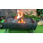 Deko Living 35 Inch Rectangular Outdoor Metal Wood Burning Barrel Firepit with Screen Lid and Poker