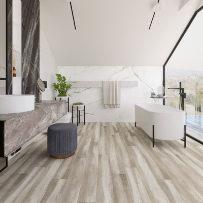 7" x 60" x 6mm Oak Click Lock SPC Luxury Vinyl Plank
