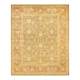 Ohlone One-of-a-Kind Hand-Knotted New Age 8'4" x 10'4" Wool Area Rug in Yellow/Green