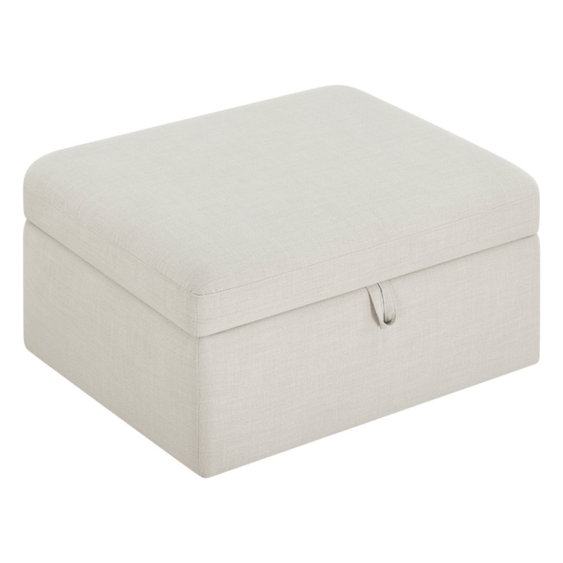 Repose-pieds avec rangement Brickner Lana, Tissage performant en lin Effie