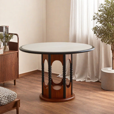Exquisite Natural Rock Slab Round Table-43.3inches