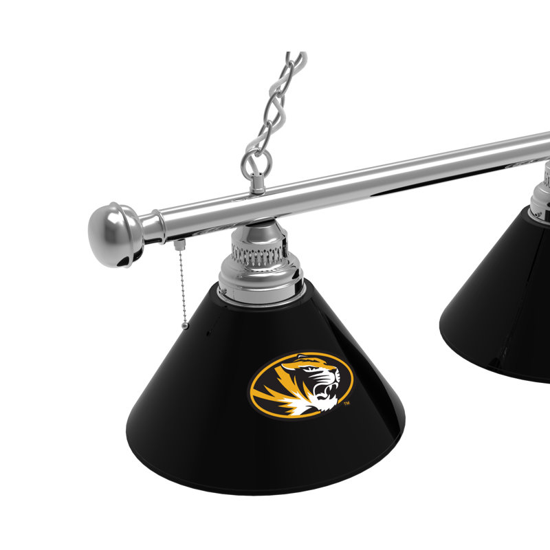 3 - Light Pool Table Lights Pendant, Chrome, Missouri Tigers