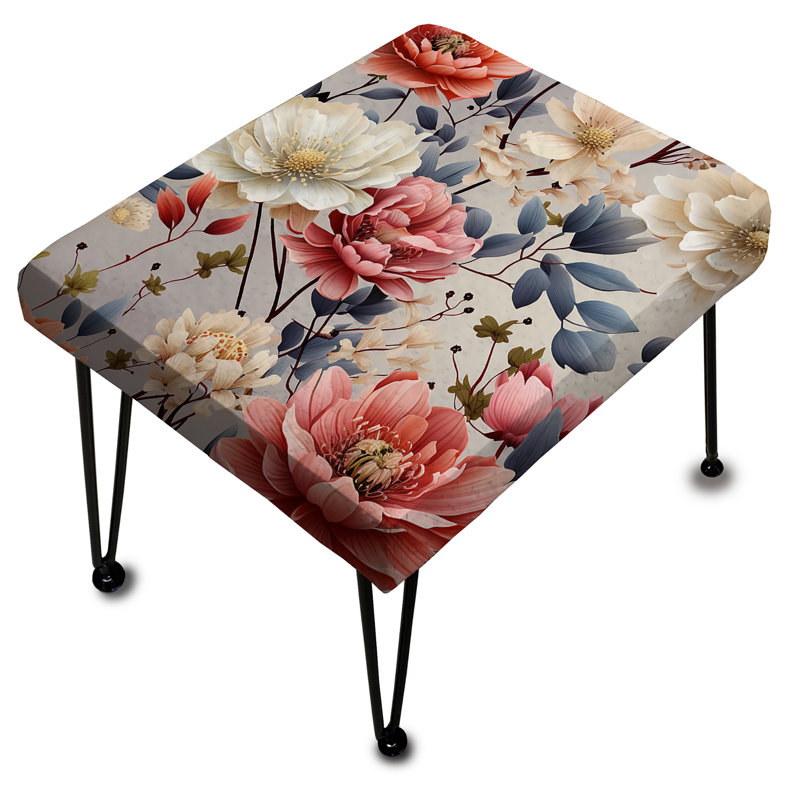 Japanese Ikebana Flower Arrangement - Floral Rectangle Ottoman