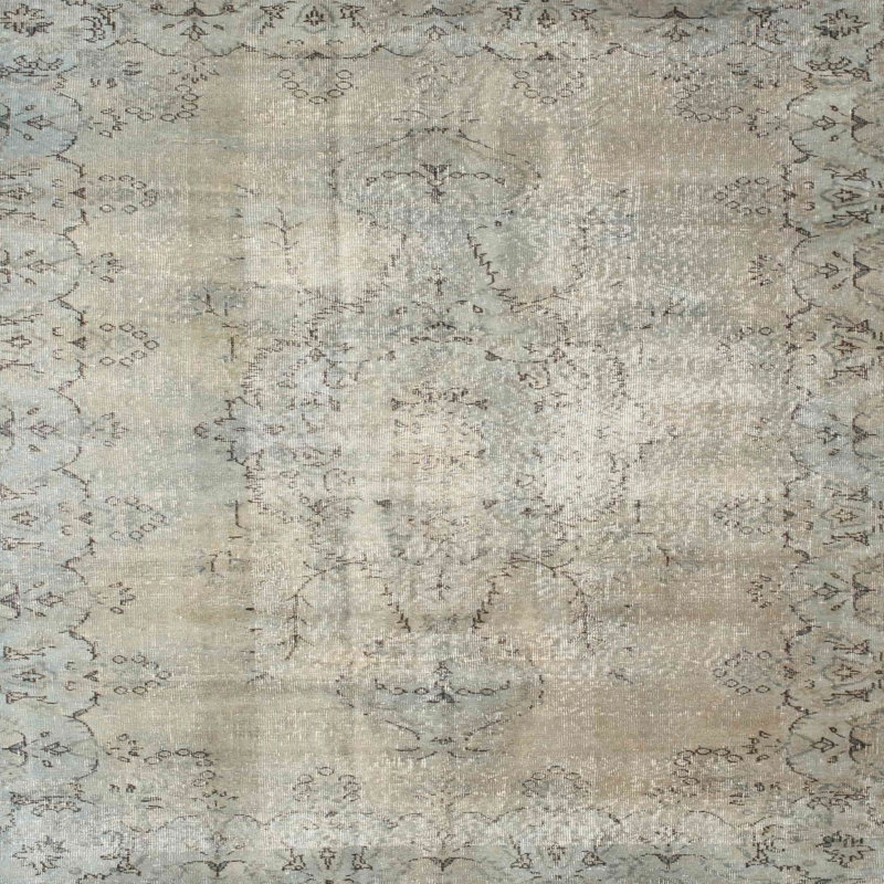 Tapis décoratif gris contemporain, Carré 7 pi