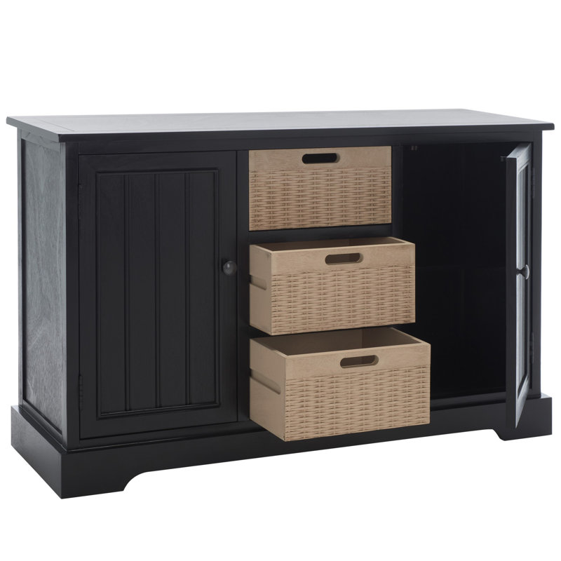 Console 39,75 po Paille, Noir/naturel