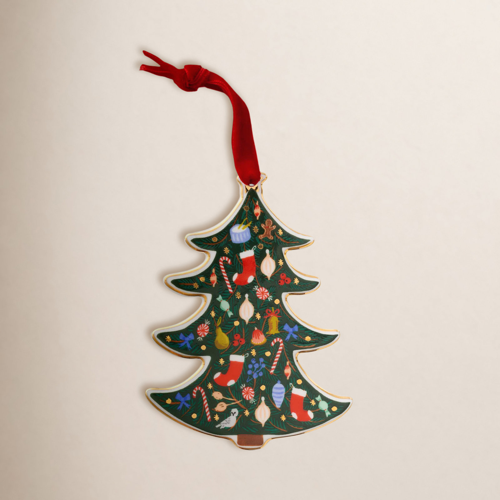 3" Porcelain Holiday Shaped Ornament