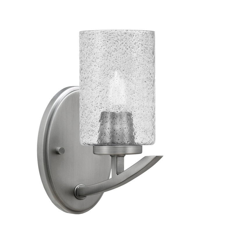 Kurve Wall Sconce With 4" Bubble Glass, Smoke, Nickel